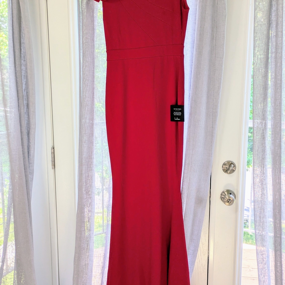 Lulu's Lucette Red Sleeveless Ruffled Mermaid Maxi Dress